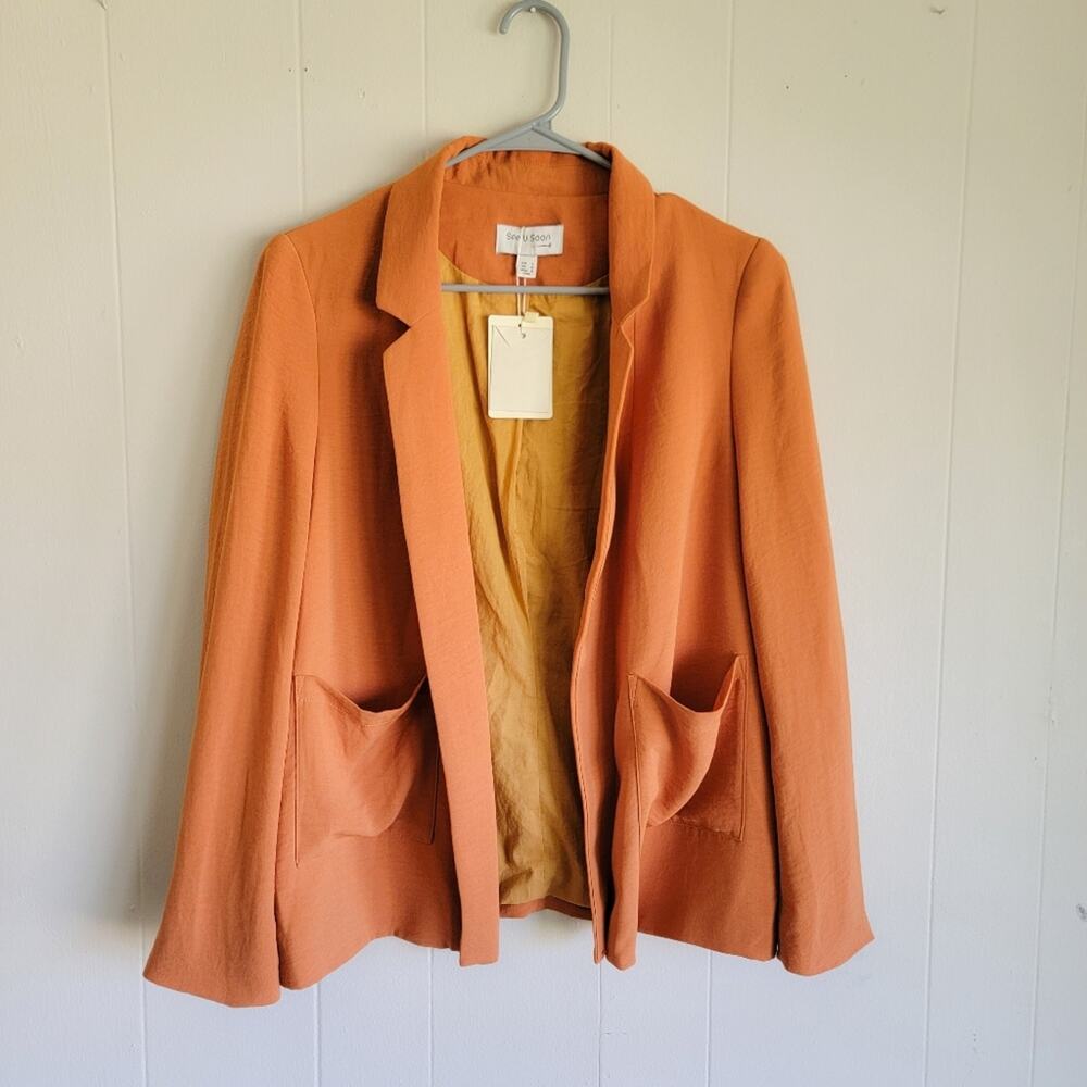 See U Soon Blazer with Notched Lapel and Relaxed Fit